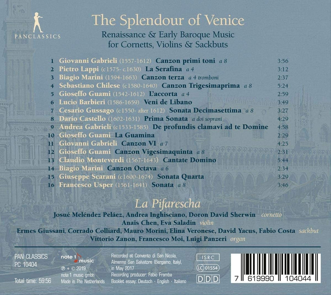 The Splendour of Venice - Renaissance & Early Baroque Music for Cornetts, Violins & Sackbuts [Audio CD]