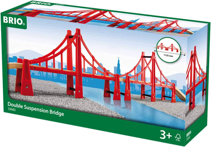 BRIO World Double Suspension Train Bridge for Kids Age 3 Years Up - Compatible with all BRIO Railway Sets & Accessories