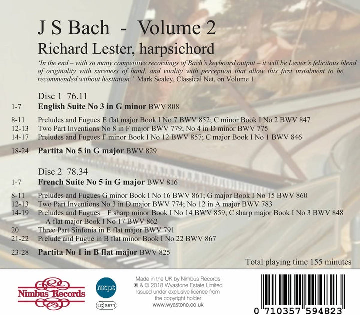 Bach: Works for Harpsichord, Vol. 2 [Audio CD]