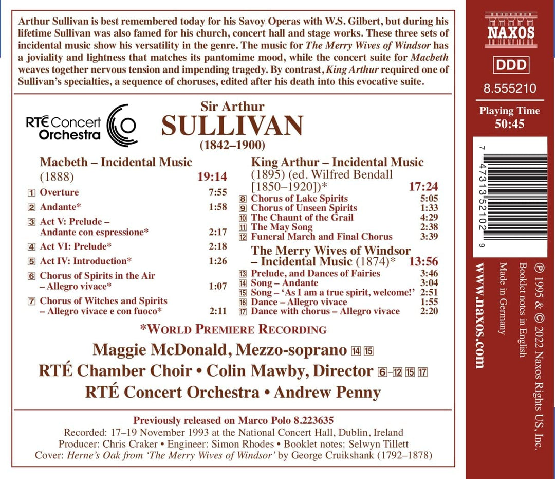 Mcdonald - Sir Arthur Sullivan: Incidental Music [Audio CD]