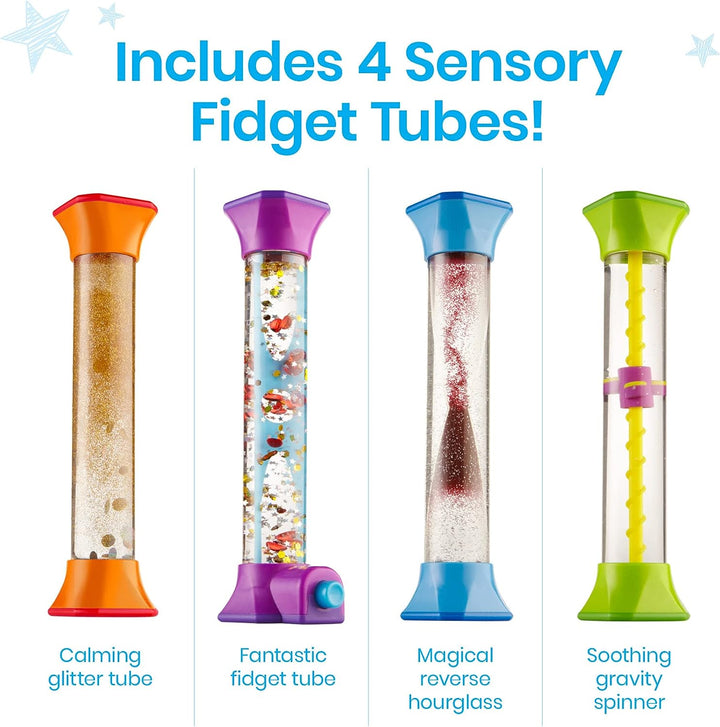 Learning Resources 92419 Sensory Fidget Tubes, Mulit, 20.3 x 22.9 x 6.4