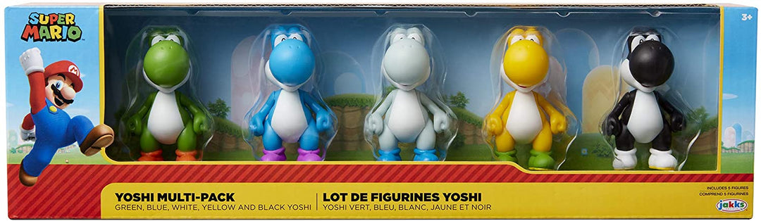 Paquete de 5 minifiguras exclusivas de Super Mario Yoshi de 2,5 pulgadas