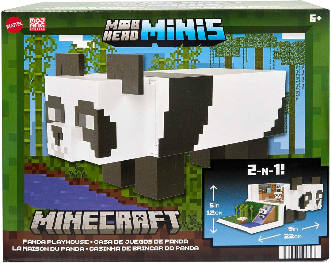 ?Minecraft Toys Panda Playhouse Playset and Mob Head Mini Figure, Gift for Kids