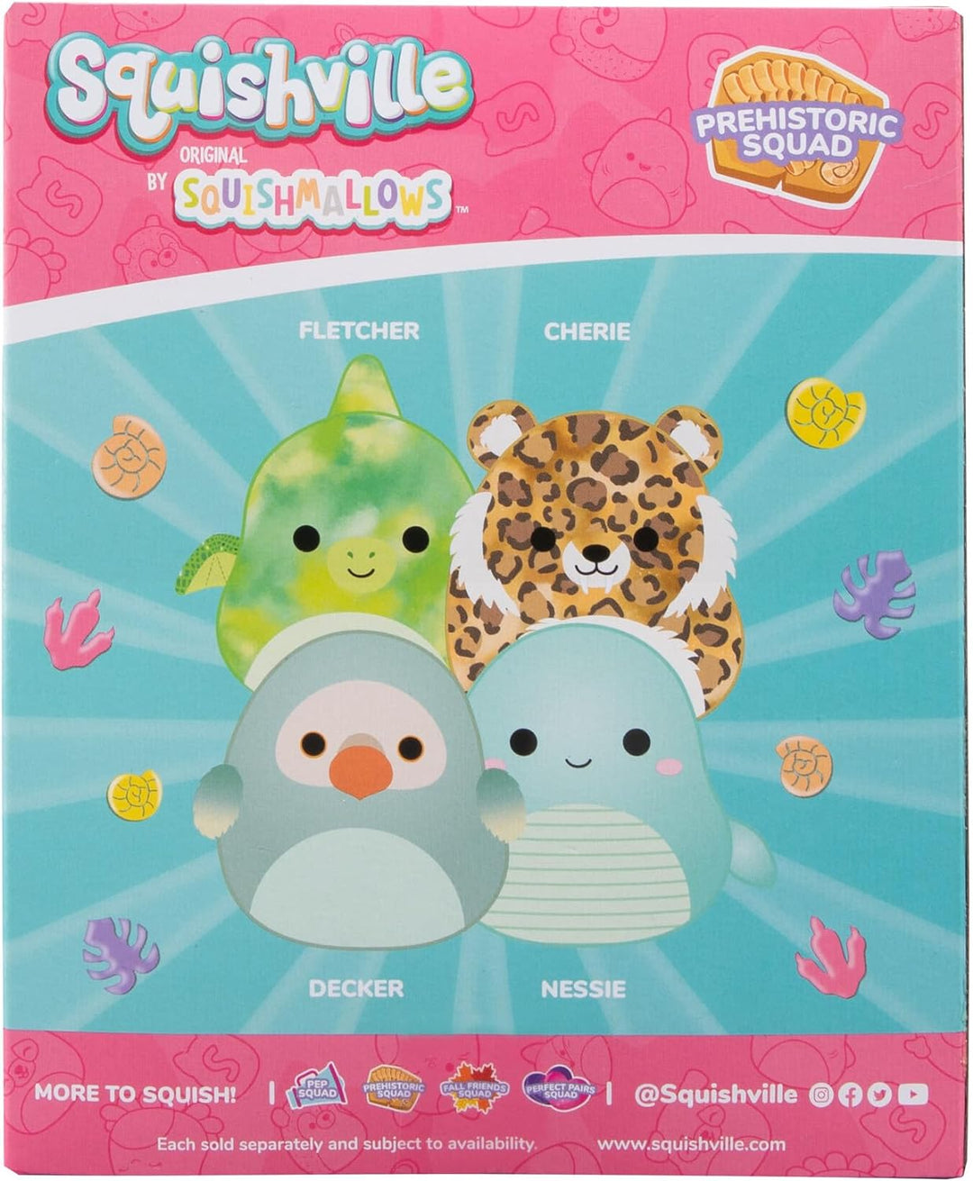 Squishville 5cm Squishmallows 4 Pack - Prehistoric Squad Plush