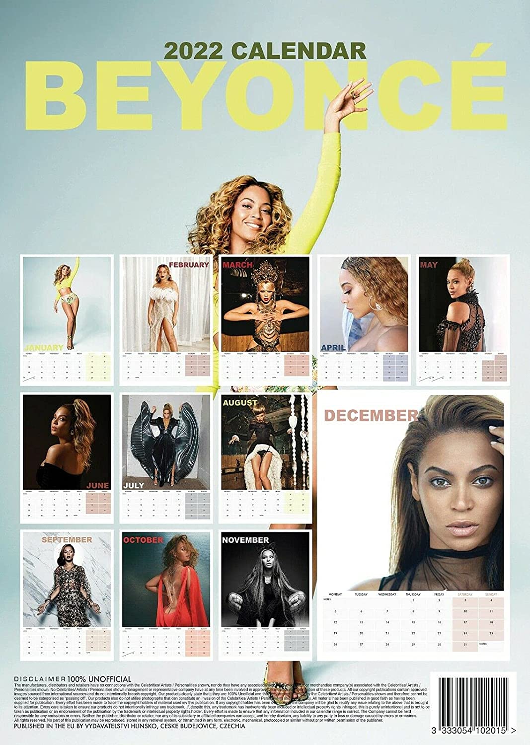 Beyonce A3 2022 Calendar