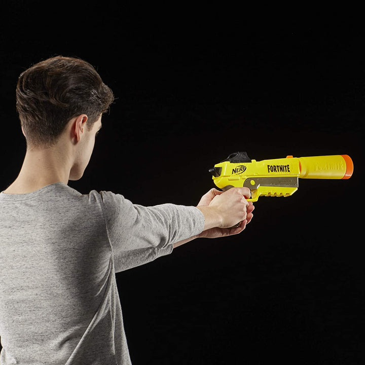 Nerf Fortnite SP L Blaster con barril desmontable y 6 Fortnite Elite oficial