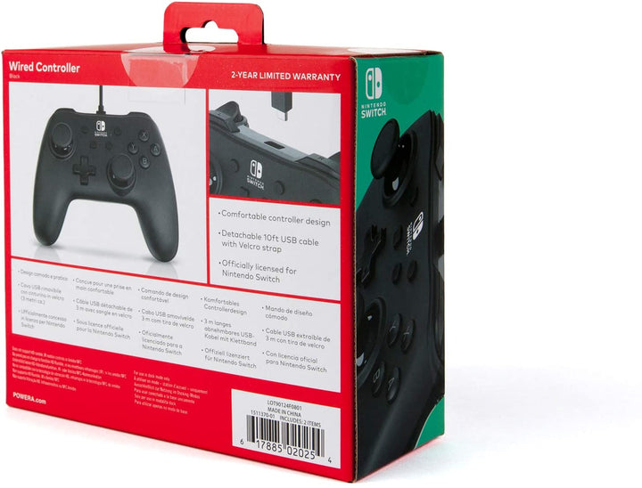 Manette de jeu filaire Nintendo Switch noir mat