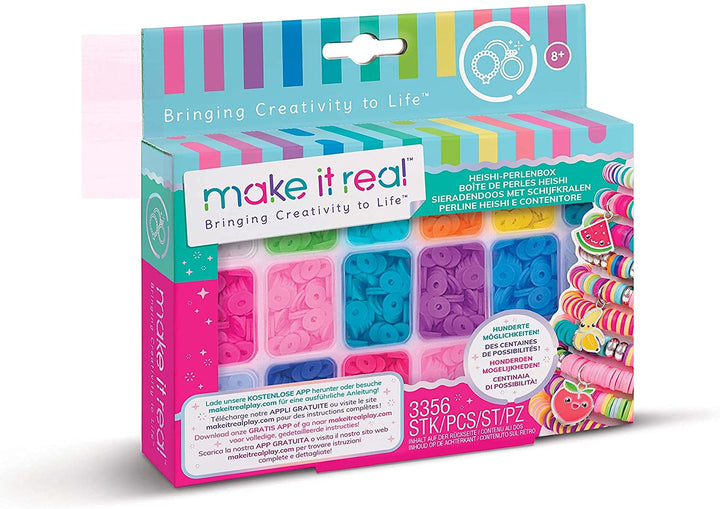 Make It Real 1704 Heishi Beads con estuche de almacenamiento Juego de manualidades