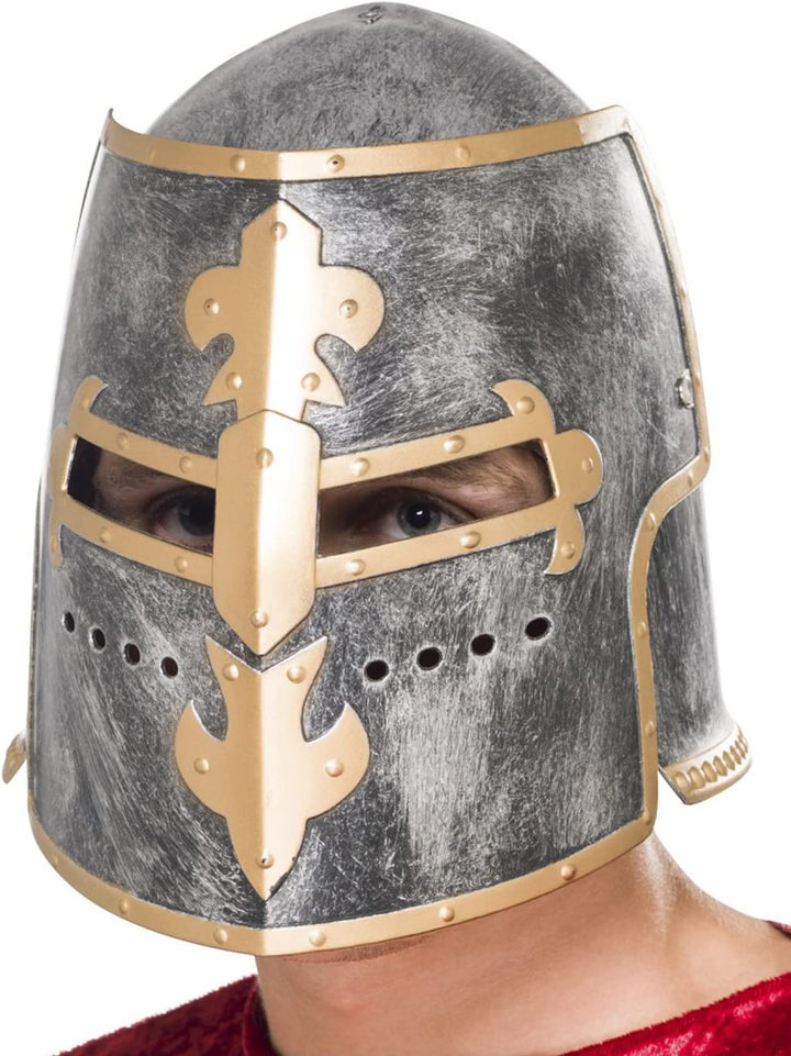 Smiffys Medieval Crusader Helmet with Moveable Face Shield