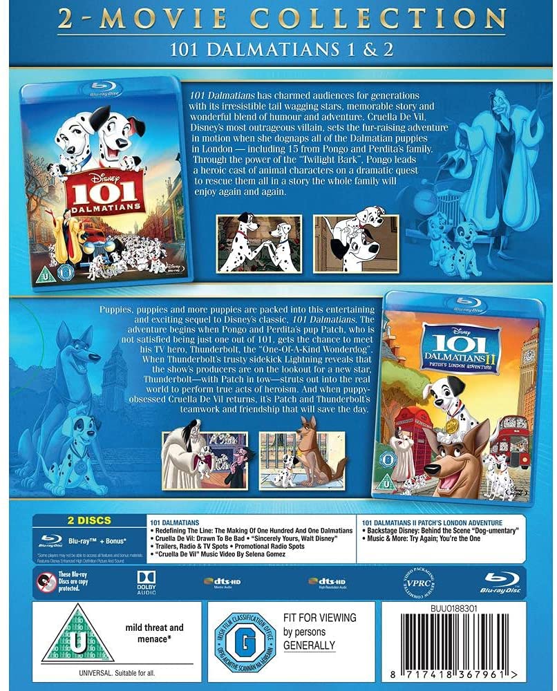 101 Dalmatians / 101 Dalmatians II: Patch's London Adventure [1961] [Region Free]