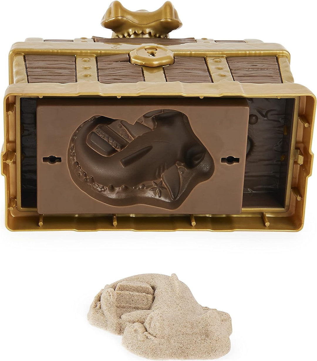 Kinetic Sand, Treasure Hunt Playset with 9 Surprise Reveals, 567g Brown and Rare Shimmer Gold Play Sand