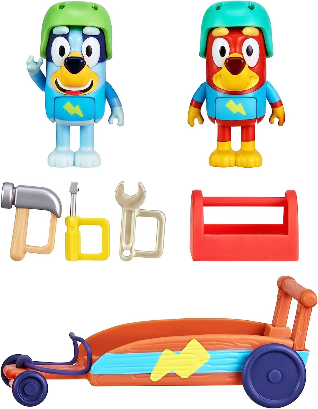 Bluey Rusty and Bluey's Go-Kart Playset; Official 2.5-3 inch Collectable Action Figures