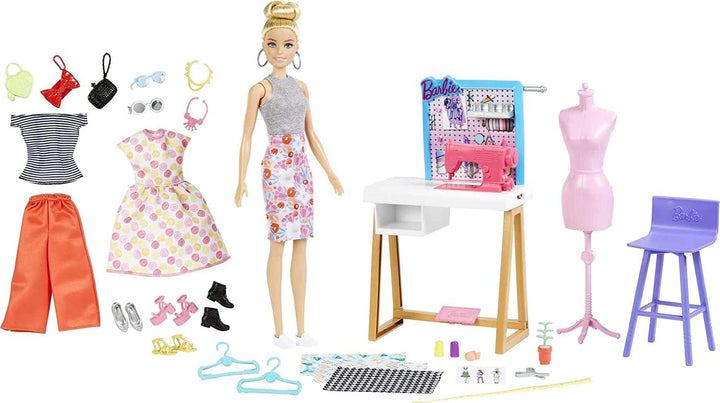 Barbie Fashion Designer Doll (12-in/30.40-cm) & Studio, 25+ Design & Fashion Accessories