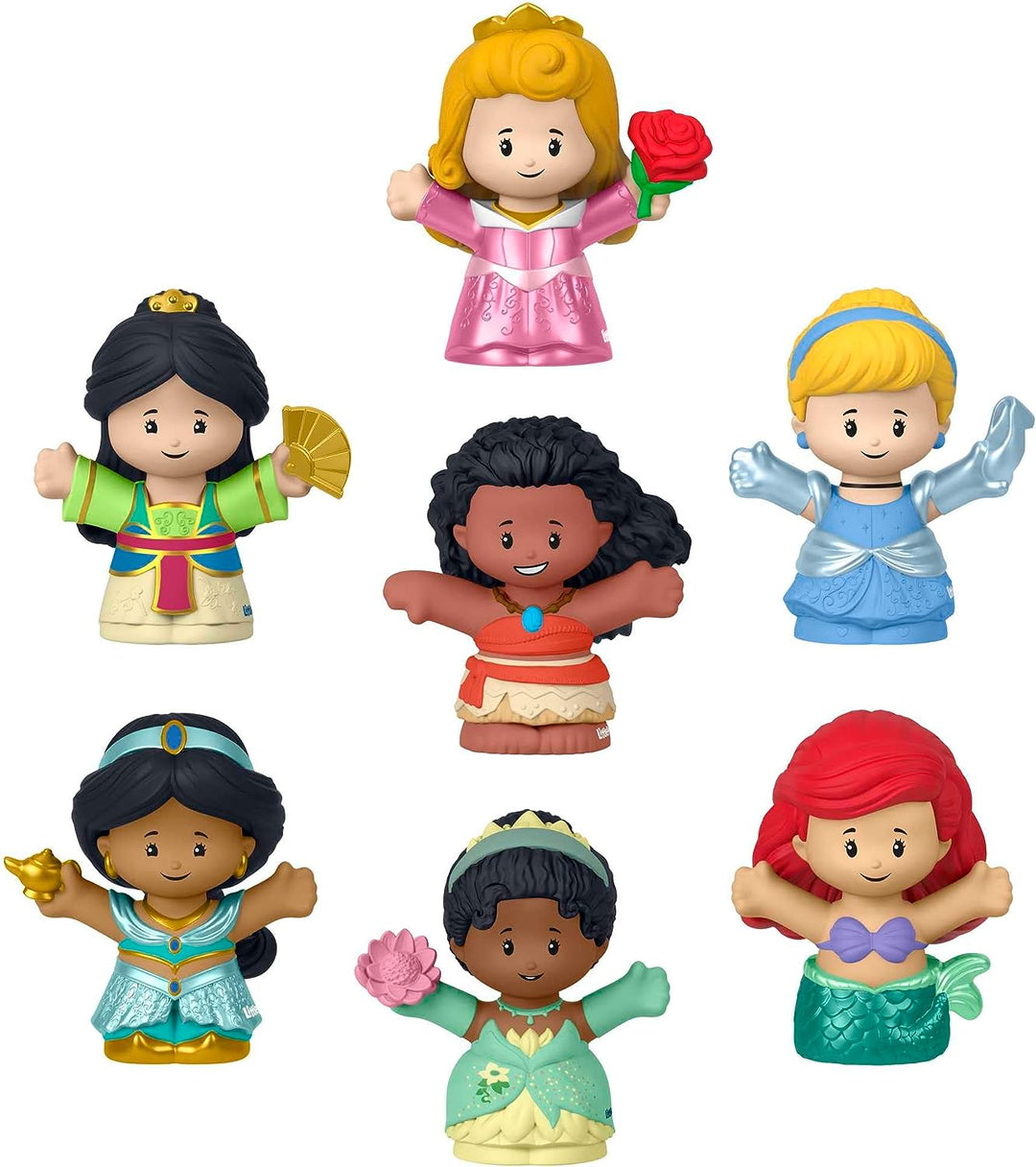 ?Fisher-Price Little People Disney Princess Toys, Set of 7 Character Figures for Toddler and Preschool Pretend Play