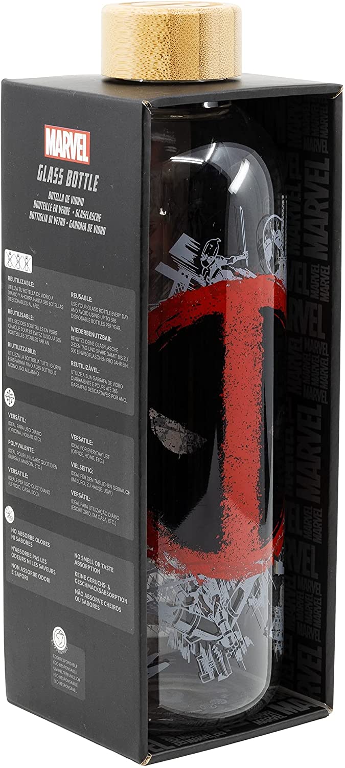 Stor LARGE GLASS BOTTLE - DEADPOOL