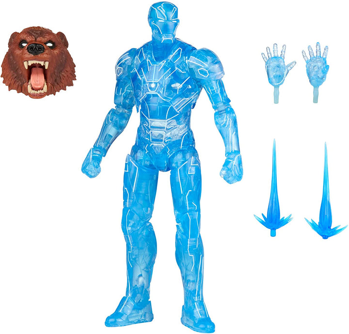 Hasbro Marvel Legends Series 6-inch Hologram Iron Man Action Figure Toy, Premium Design and Articulation Includes 2 Accessories and 1 Build-A-Figure Part Multicolor, F0358