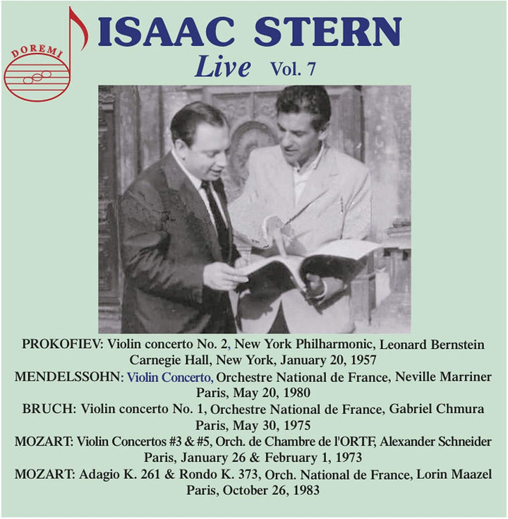 Isaac Stern - Isaac Stern Live Vol.7 [Isaac Stern; New York Philharmonic Orchestra; Leonard Bernstein; Neville Marriner] [Doremi: DHR-8141/2] [Audio CD]