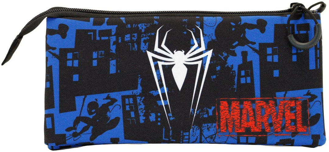 Spiderman Sky-Fan Triple Pencil Case, Blue