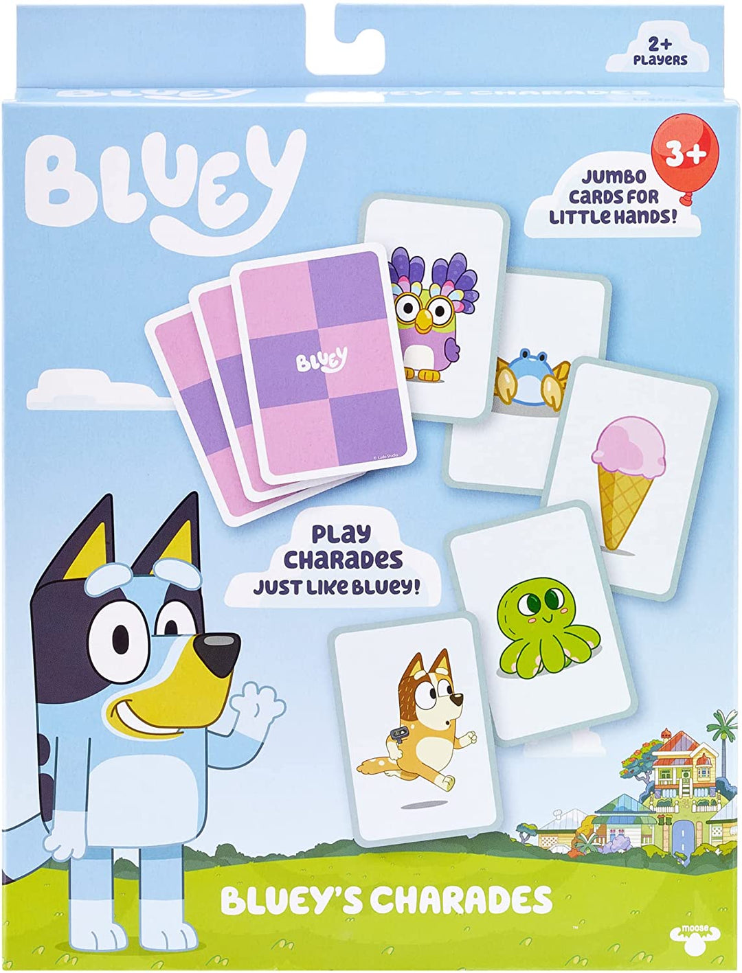 Bluey and Friends Charades Card Game 60 Oversized Official Character Card Game for 2 or More Players