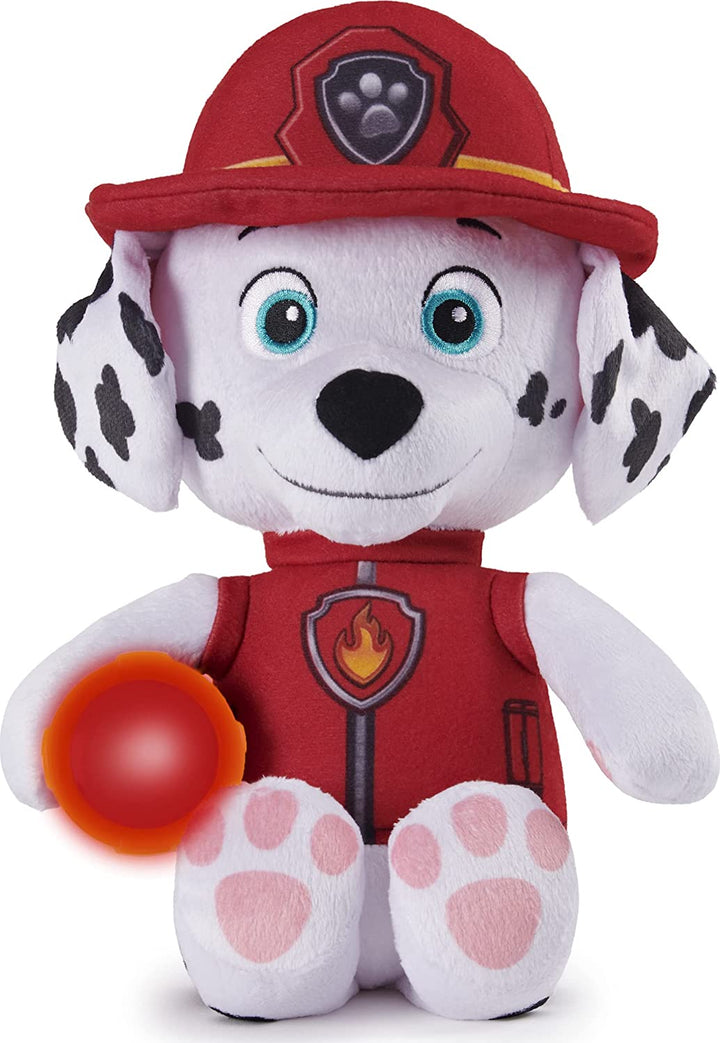 Paw Patrol 6059298, Peluche Marshall Snuggle Up avec torche et sons, pour les enfants de 3 ans et plus