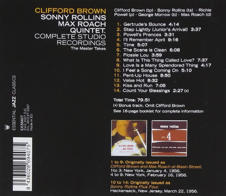 Clifford Brown - Complete Studio Recordings [Audio CD]