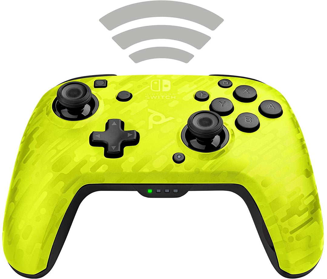 Controlador PDP Faceoff Deluxe + Interruptor inalámbrico de audio Camo Amarillo