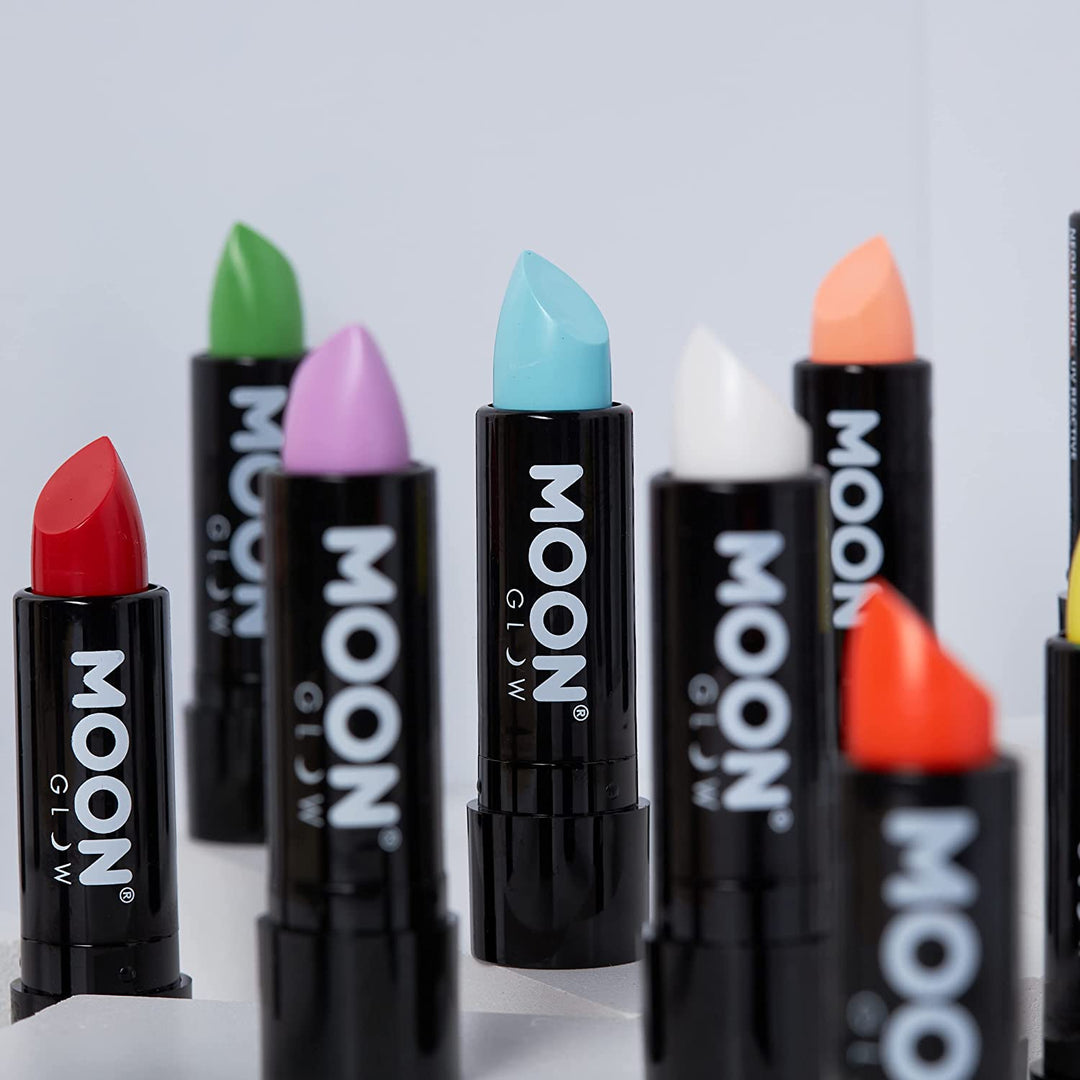 Neon UV Lipstick by Moon Glow - Pastel Blue - Bright Neon Coloured Lipstick - Glows under UV