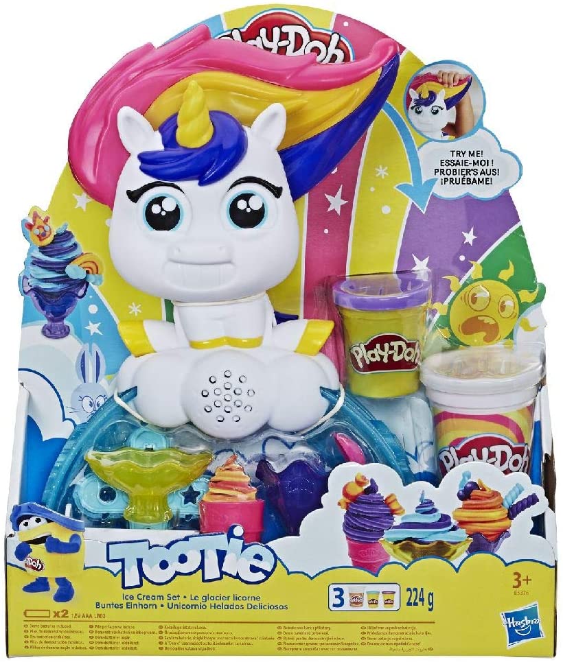 Juego de helados Play Doh Tootie The Unicorn con 3 colores no tóxicos