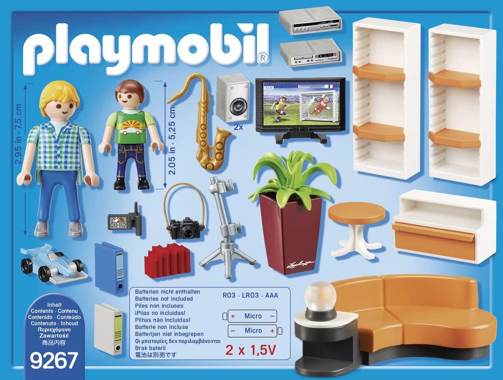 Playmobil City Life 9267 Sala de estar con efectos de luz para niños a partir de 4 años