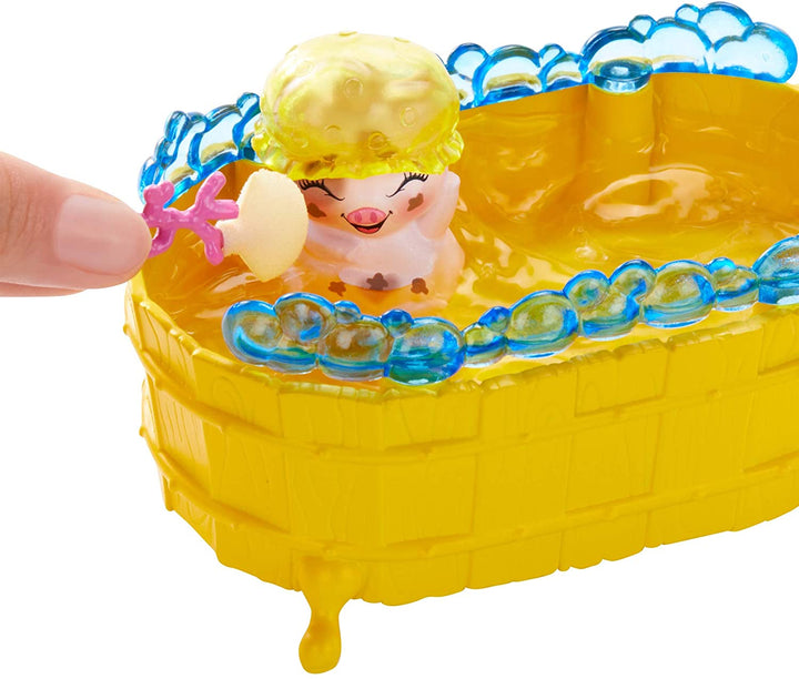 Enchantimals GJX36 BATHTIME Splash PLAYSET with PETYA Pig Doll & STREUSEL, Multi