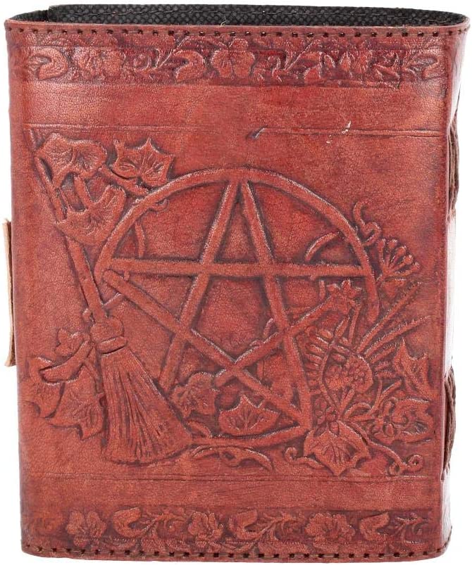 Nemesis Now Pentagram Embossed Leather Journal With Lock 20cm Brown