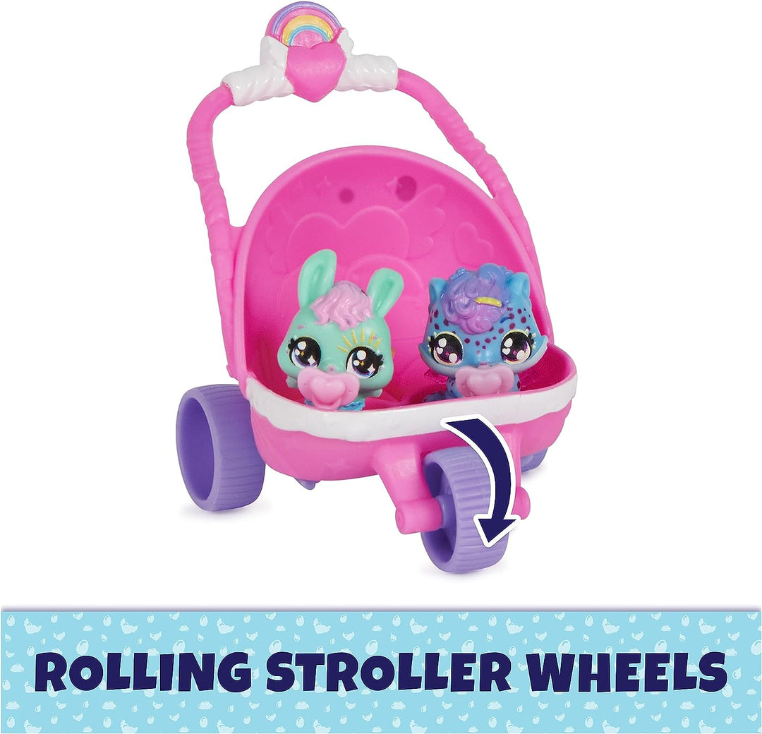 HATCHIMALS Alive, Hatch N’ Stroll Playset with Pushchair Toy and 2 Mini Figures