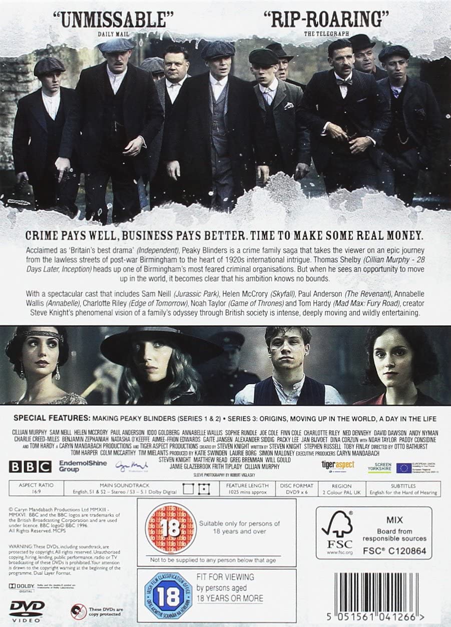 Peaky Blinders - Series 1-3 Boxset [DVD] [2016]