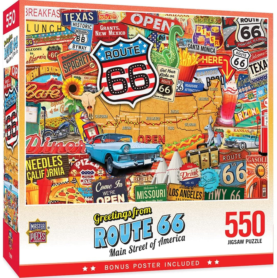 Greetings From Route 66 550pc Puzzle + Bonus Poster (mpc)