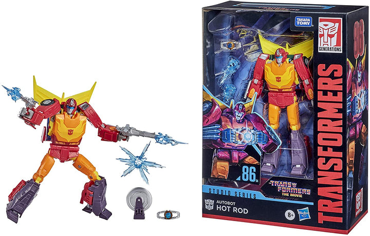 TRANSFORMERS Toy Studio Series 86 Voyager Class The Battle for Cybertron 1986 Autobot Hot Rod Figure - Ages 8+, 16.5cm