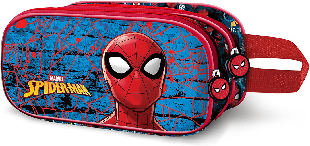 Spiderman Badoom-3D Double Pencil Case, Red