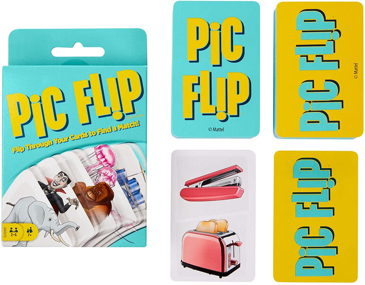 Mattel Games Pic Flip-kaartspel voor 7-jarigen en ouder GKD70