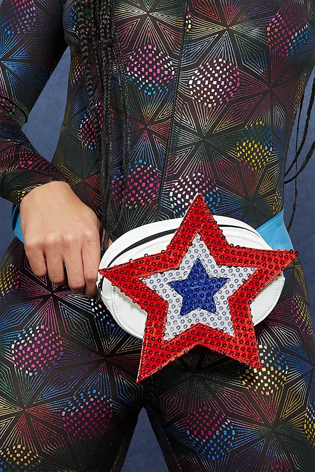 Smiffys Fever Americana Sequin Star Bum Bag