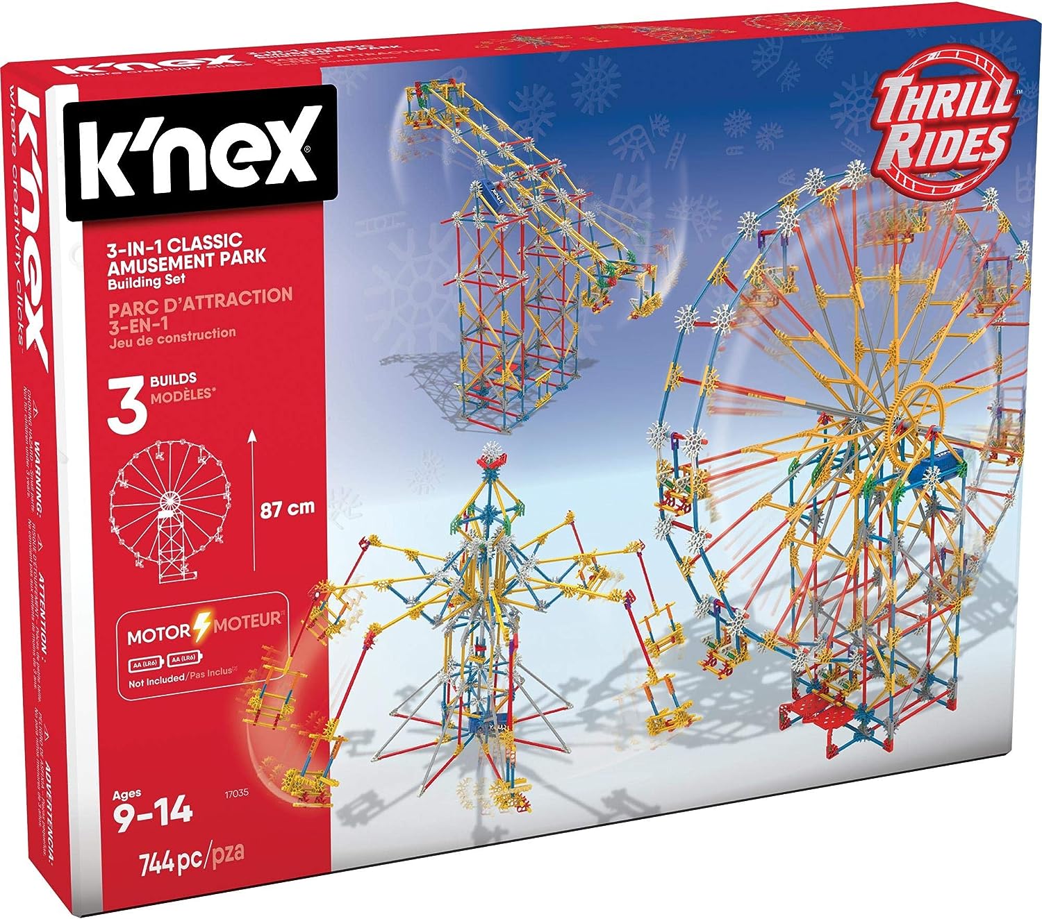 K'NEX 3-in-1 Classic Amusement Park Building Set - 744-Piece Playset for Ages 9+ 1