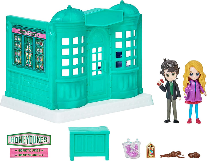 Wizarding World Harry Potter, Magical Minis Honeydukes Sweet Shop with 2 Exclusive Figures and 5 Accessories