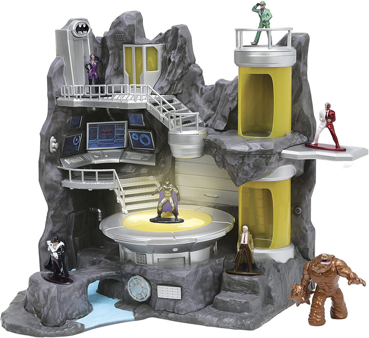 Dickie 253219001 Batcave with 6 Metal Nano 1 Medium Figure, Platform with Light,