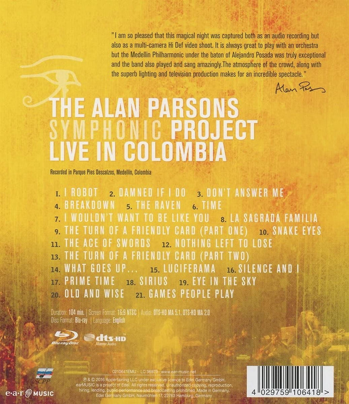 Alan Parsons Symphonic Project [2016] [Blu-Ray]