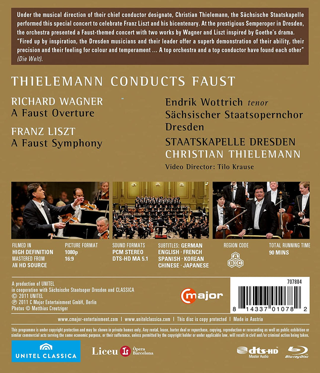 Thielemann Con Faust (A Faust Overture/ Faust Symphony) [2011] [Region Free] - [Blu-ray]