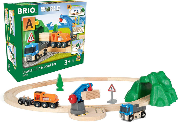 BRIO World Starter Lift & Load Train Set A for Kids Age 3 Years Up - Compatible with all BRIO Railway Sets & Accessories