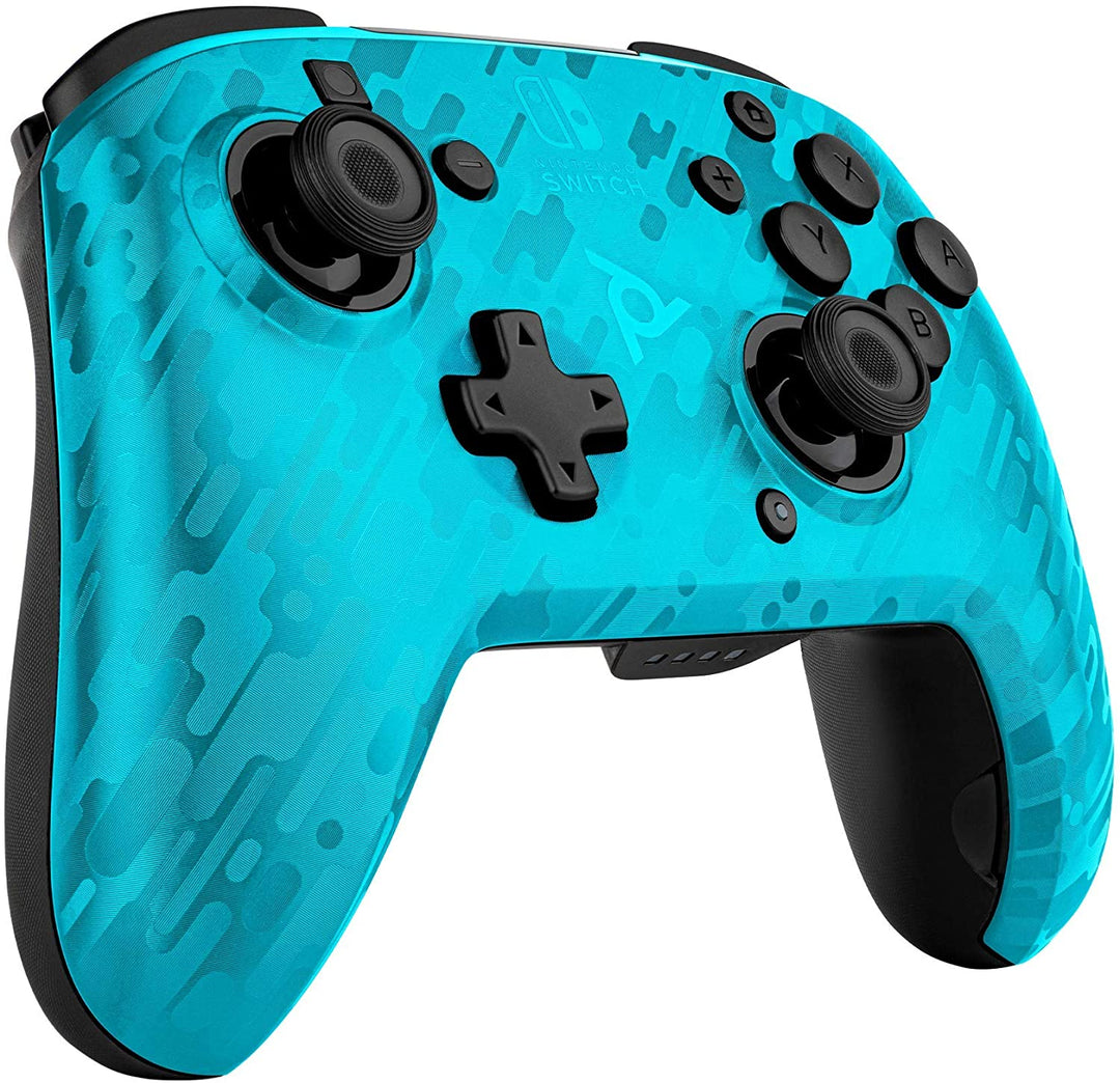 Pdp Controller Faceoff Deluxe + Interruptor inalámbrico de audio Camo Blue