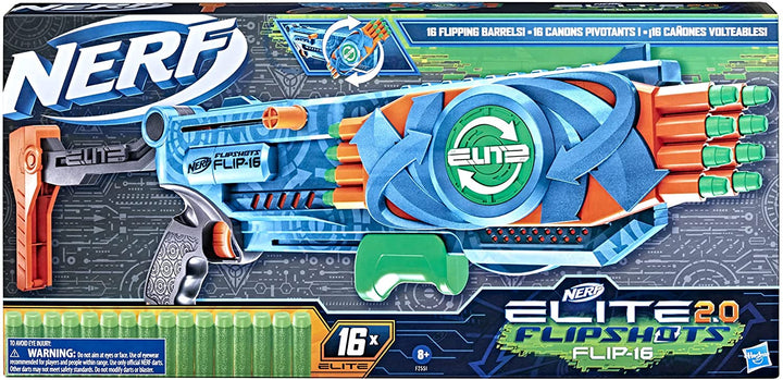 Nerf Elite 2.0 Flipshots Flip-16 Blaster with 16 Dart Barrels That Flip to Doubl