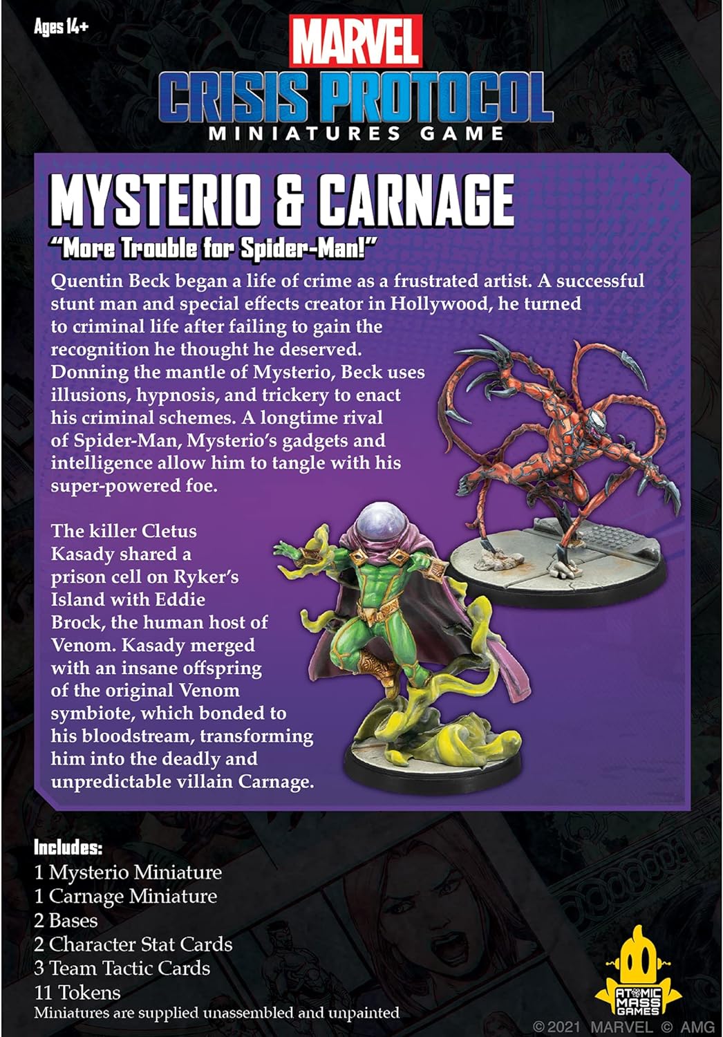 Atomic Mass Games | Marvel Crisis Protocol: Character Pack: Mysterio & Carnage | Miniatures Game | Ages 10+