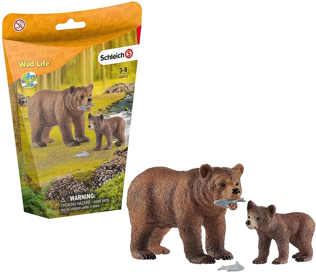 Schleich 42473 Wild Life Grizzly Bear moeder met jong