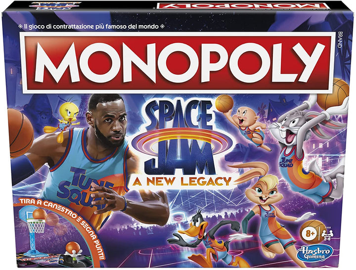 Monopoly: Space Jam: A New Legacy Edition Family Board Game, LeBron James Space Jam 2 Game, for Children Aged 8 and Up, Multicolor