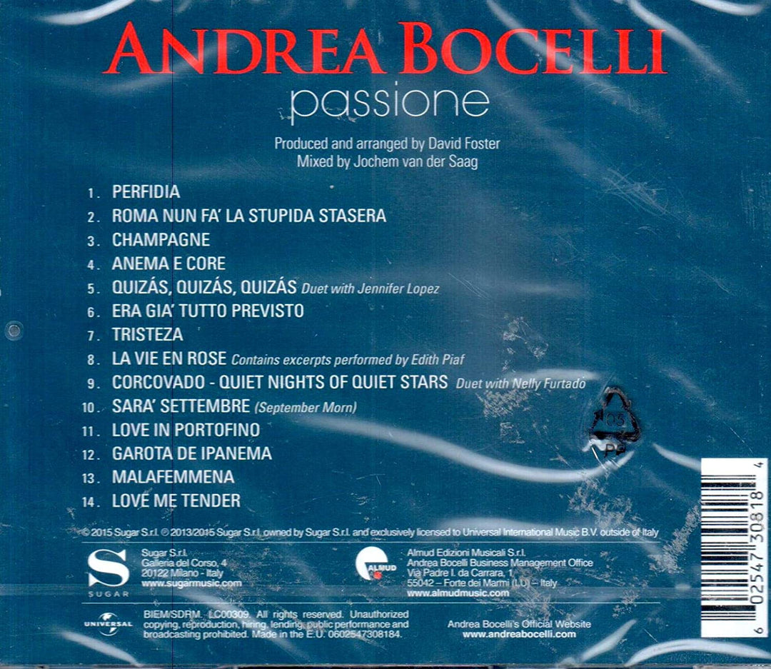 Passione - Andrea Bocelli [Audio CD]